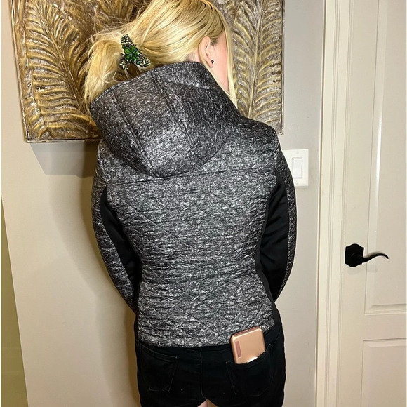GUESS XS Grey +  Black Hooded Jacket - Picture 6 of 7